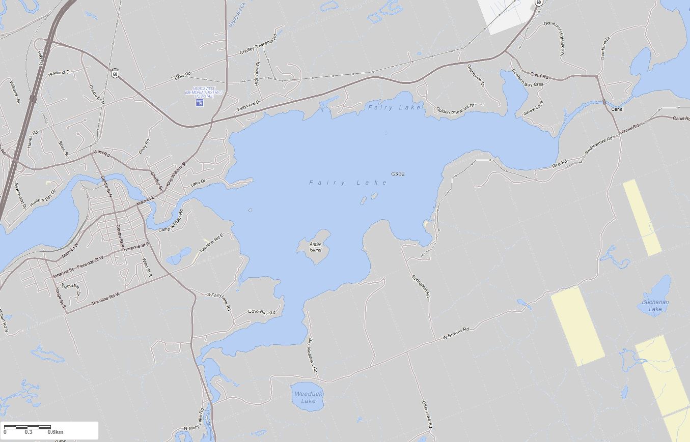 Crown Land Map of Fairy Lake in Municipality of Huntsville and the District of Muskoka